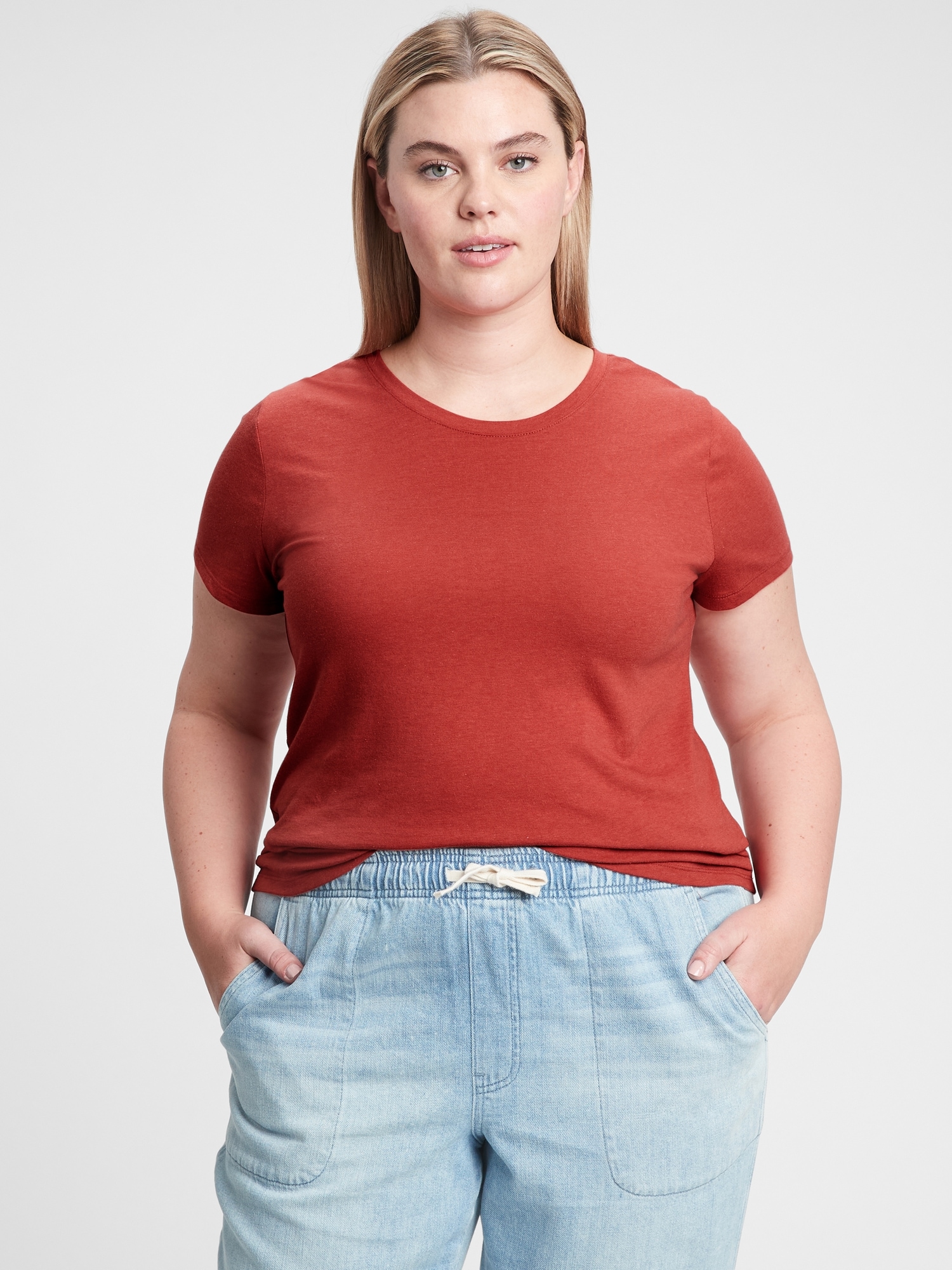 women's plus size crew neck tees