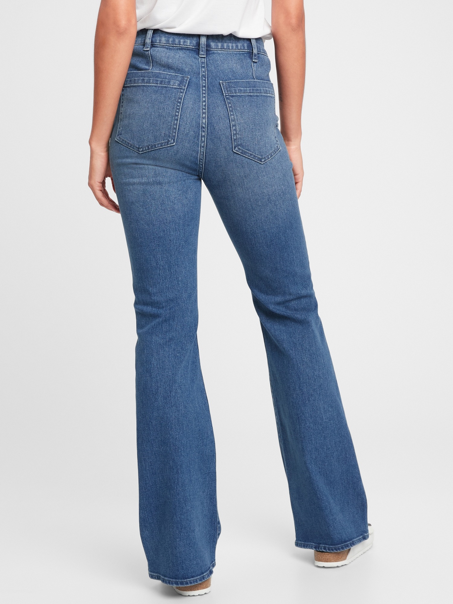 High Rise Flare Jeans with Washwell | Gap Factory