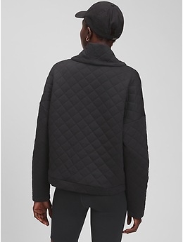 GapFit Quilted Mockneck Sweatshirt Gap Factory