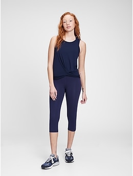 GapFit Supersoft Rib Twist-Front Top