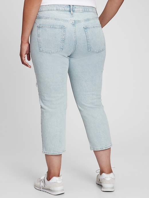 mid rise destructed boyfriend jeans