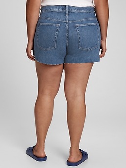 Drapey High-Rise Denim Shorts in Gabler Wash