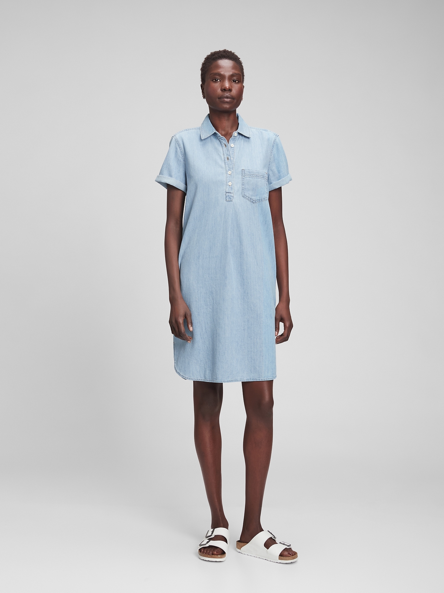 TENCEL™ Lyocell Popover Shirtdress