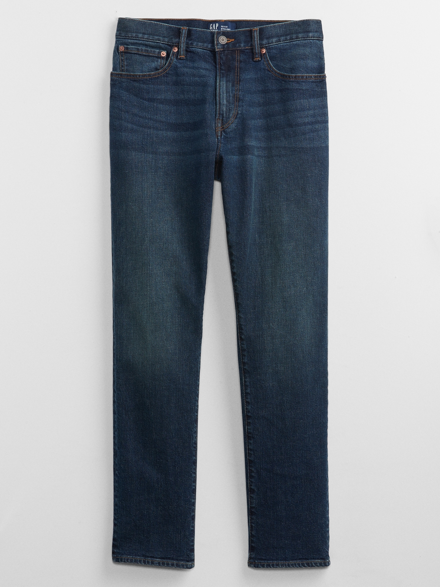 Destructed Straight Taper GapFlex Jeans with Washwell Black