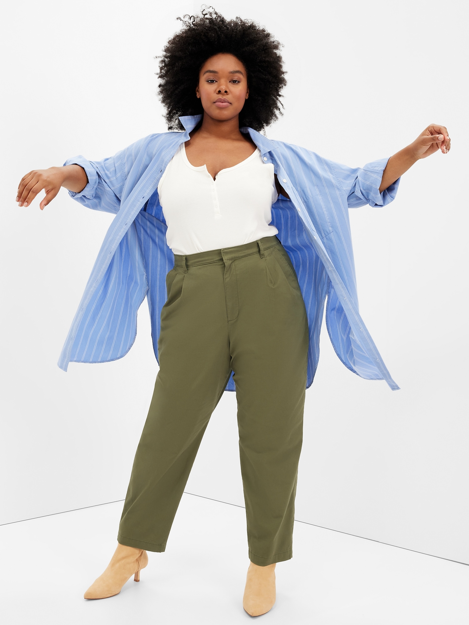 UTILITY HIGH WAISTED WIDE LEG PANT, KHAKI – Burning Torch Online Boutique
