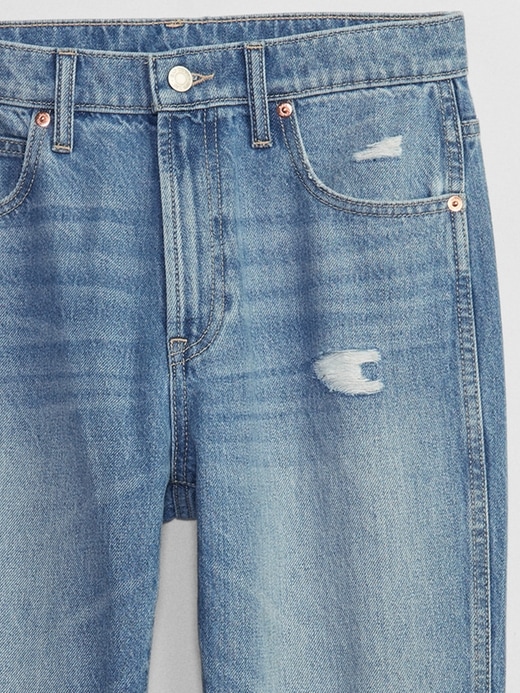 High Rise Destructed Mom Jeans with Washwell | Gap Factory