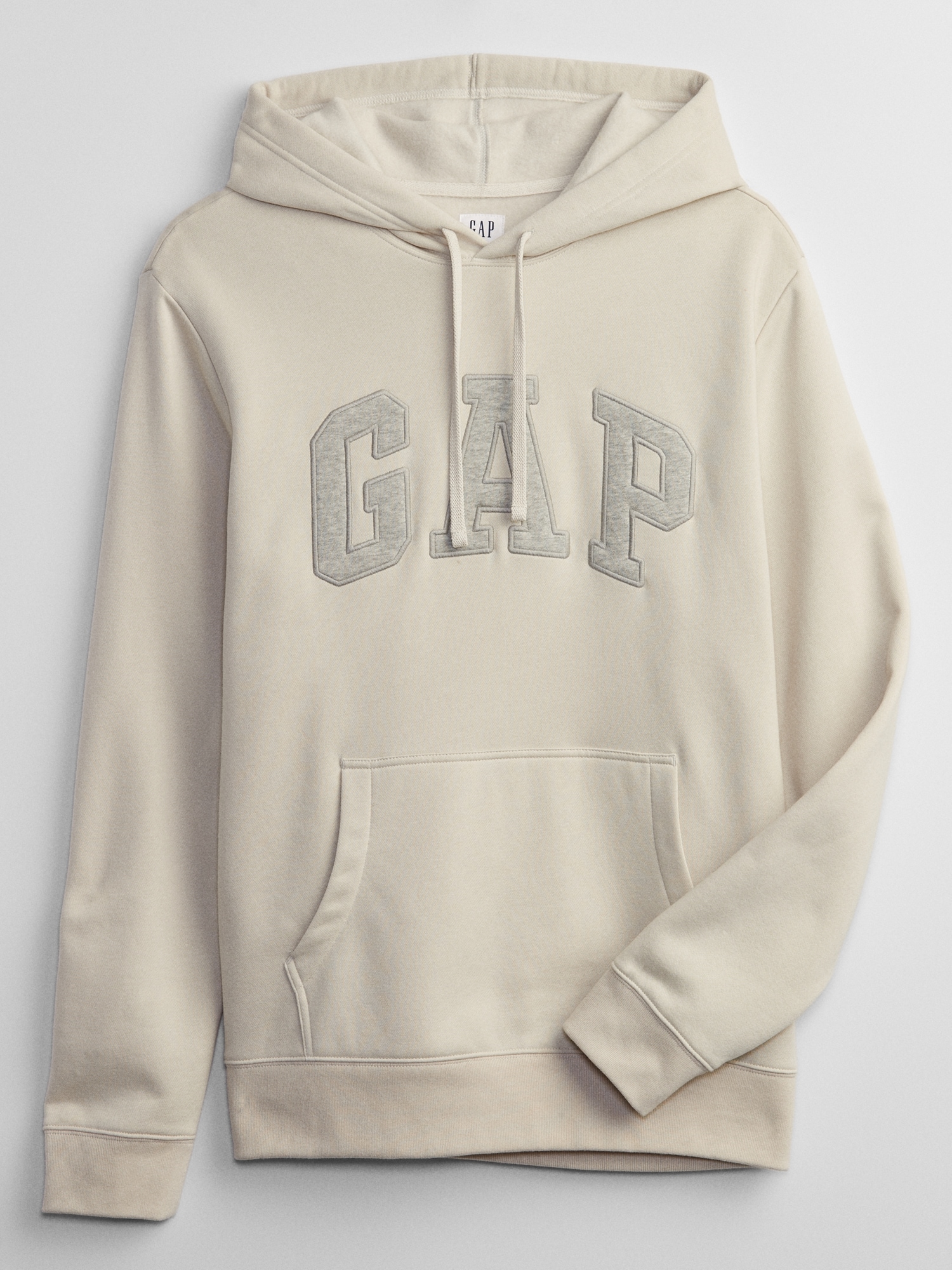 GAP Factory Men's Full Zip Fleece Logo Hoodie (Light Grey (Black