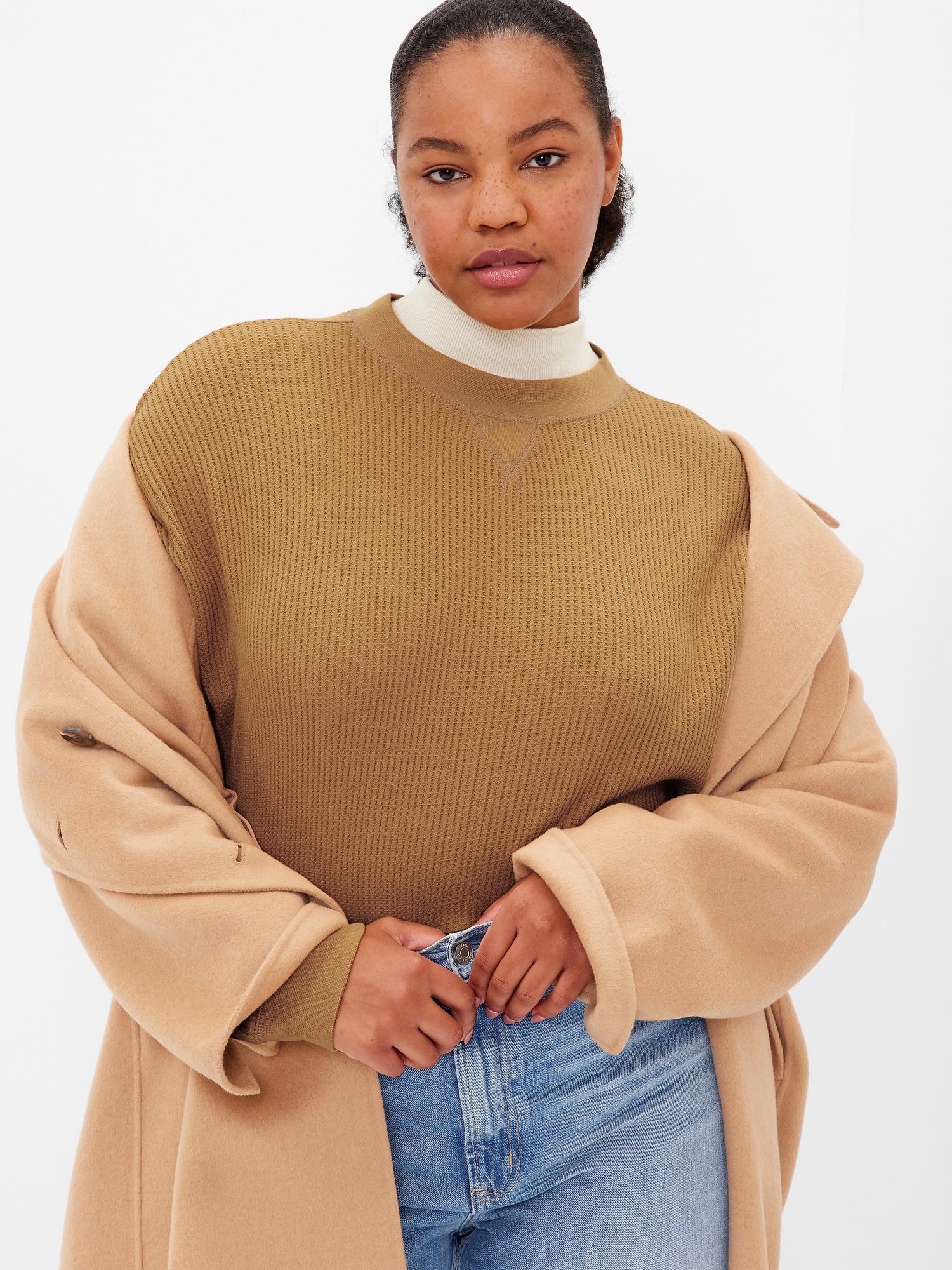 Relaxed Waffle-Knit Crewneck T-Shirt