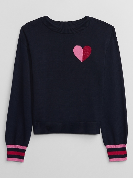 View large product image 1 of 1. Kids Heart Intarsia Sweater