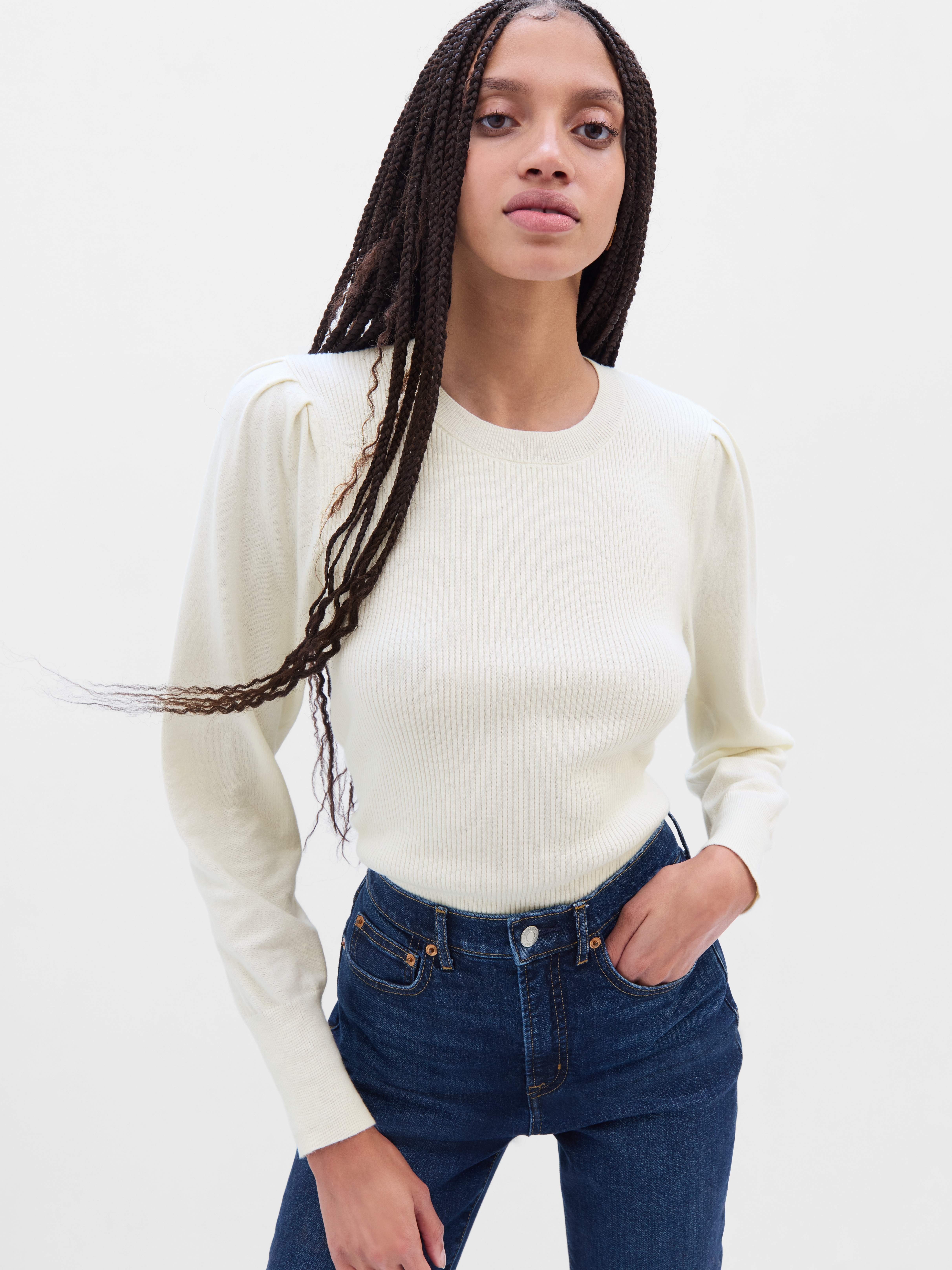 Fitted Puff Sleeve Sweater