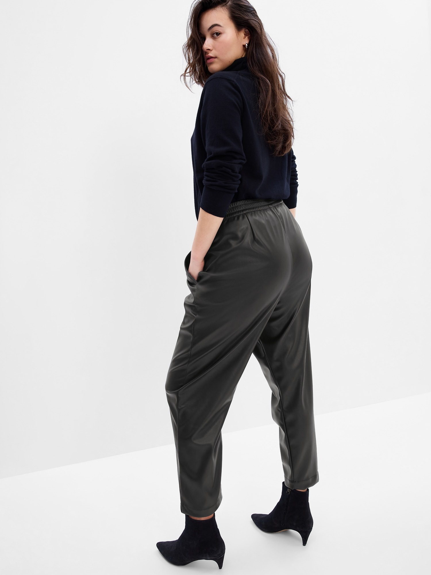 Vegan-Leather Easy Pants | Gap Factory