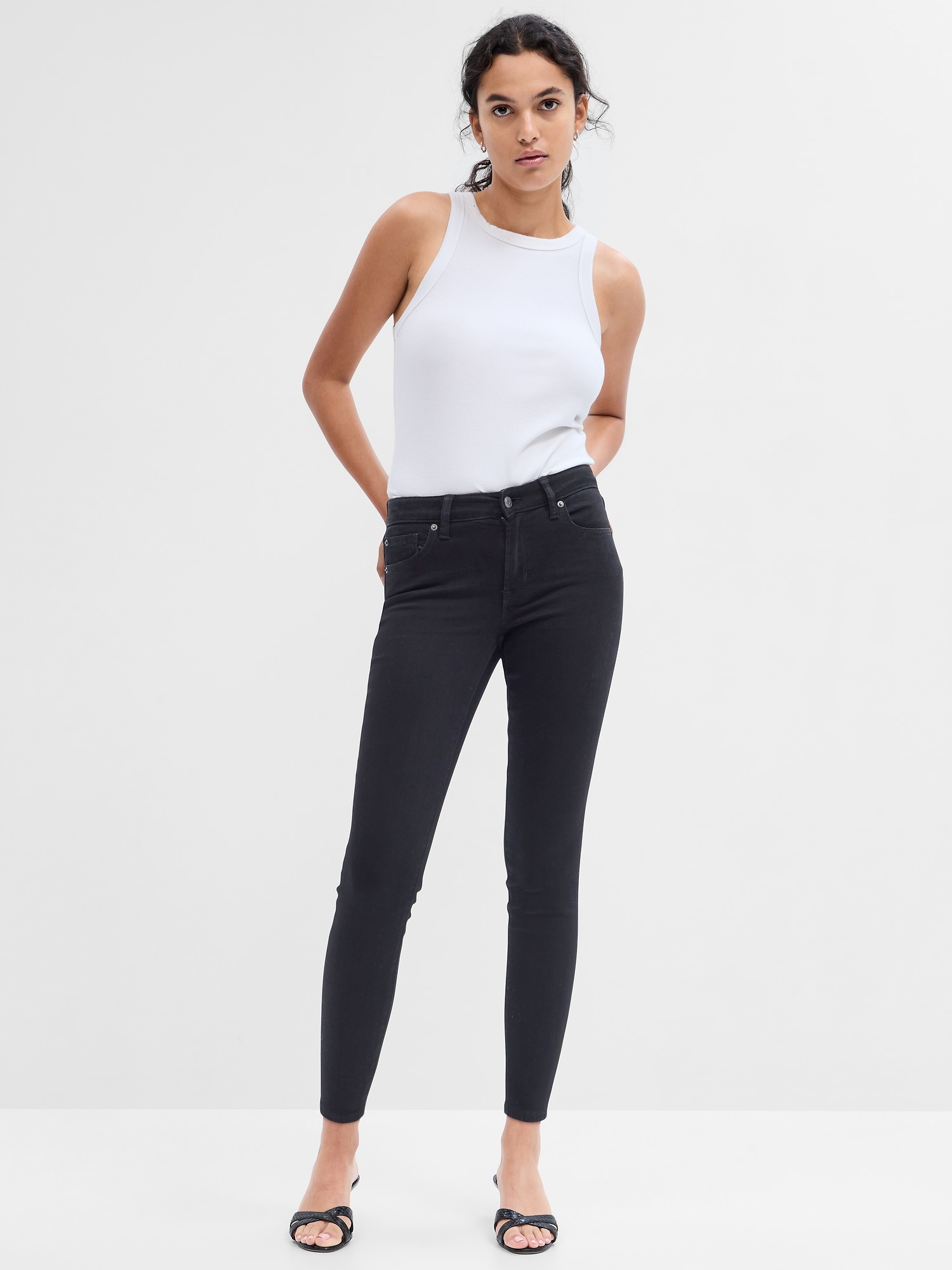 Gap High Rise Universal Legging Jeans 12 31 Black Embroidered Rose NWT $79