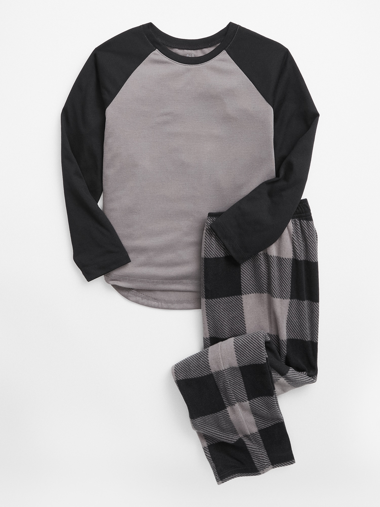 Black Raglan Sleeve/Buffalo Plaid Pants Family Pajamas - POLYESTER