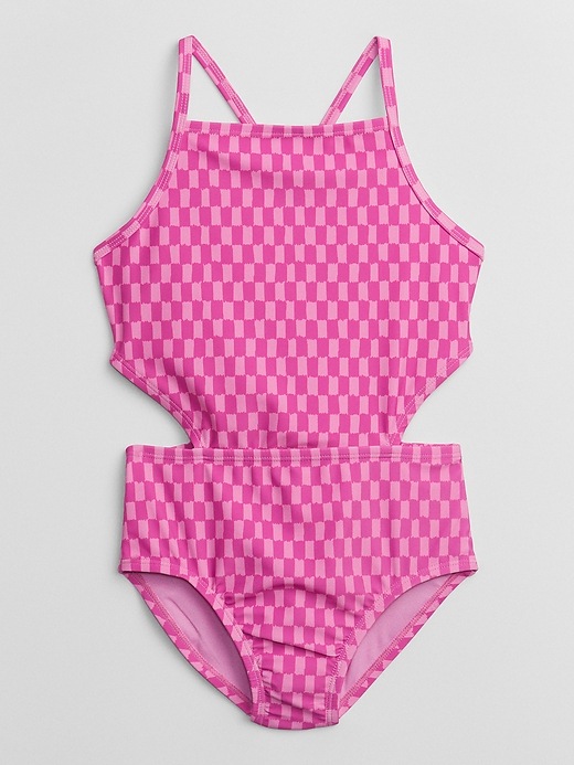 Kids Checker Print Swim One-Piece | Gap Factory