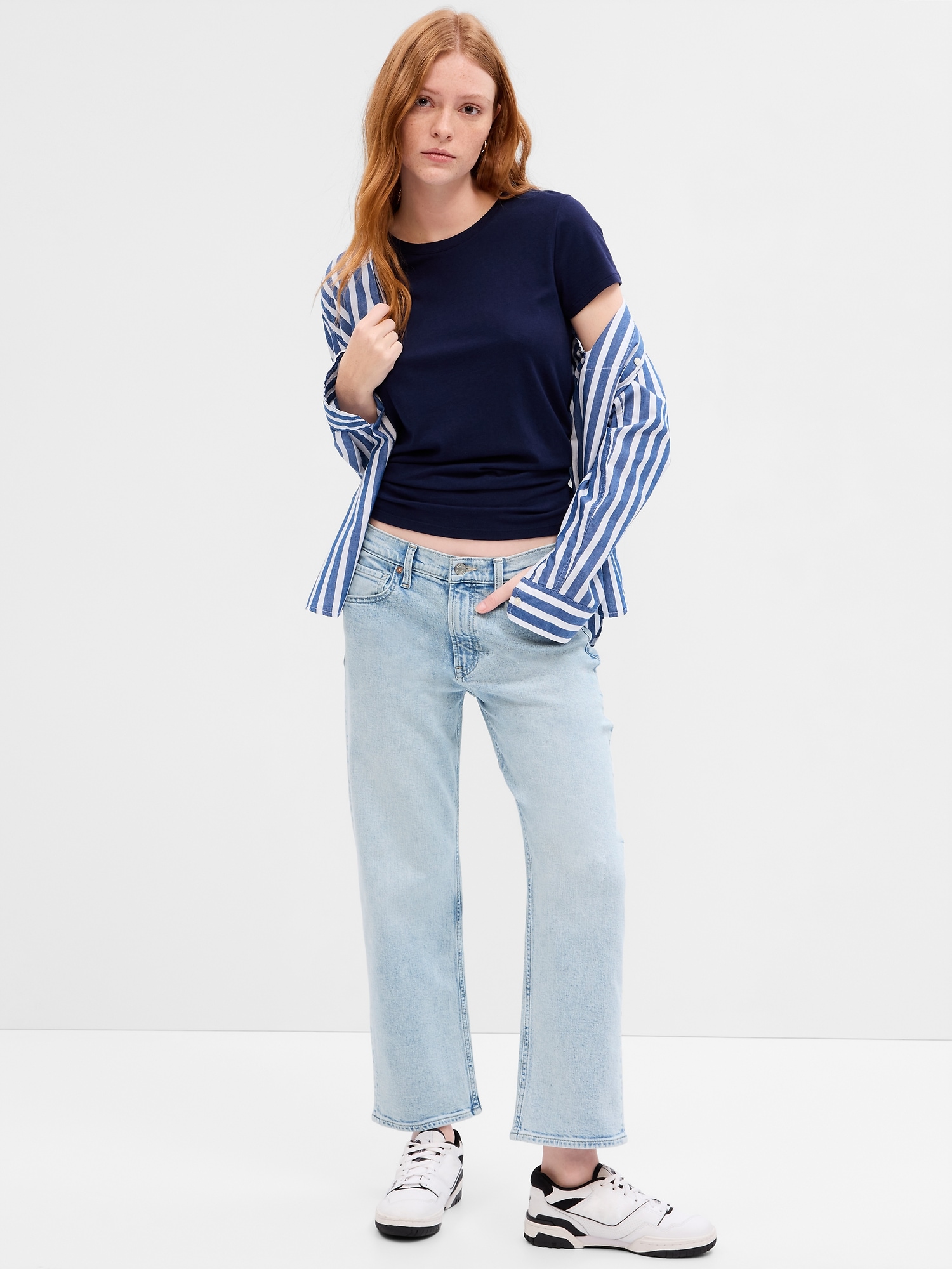 Low Rise Straight Crop Jeans | Gap Factory