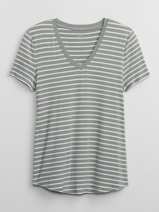 Luxe Stripe V-Neck T-Shirt