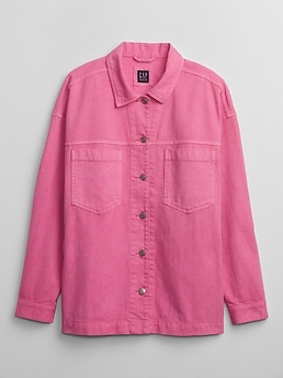 Gap pink denim jacket best sale