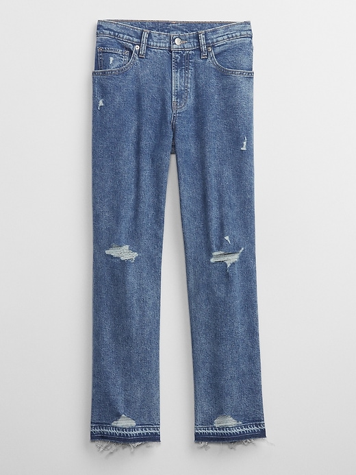 Low Rise Destructed Straight Crop Jeans | Gap Factory