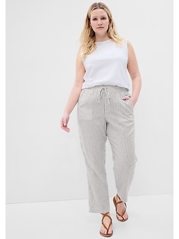 Linen Stripe Easy Pants with Washwell | Gap Factory