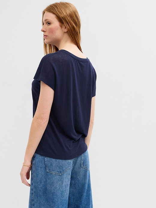 Relaxed Linen-Blend Dolman T-Shirt | Gap Factory