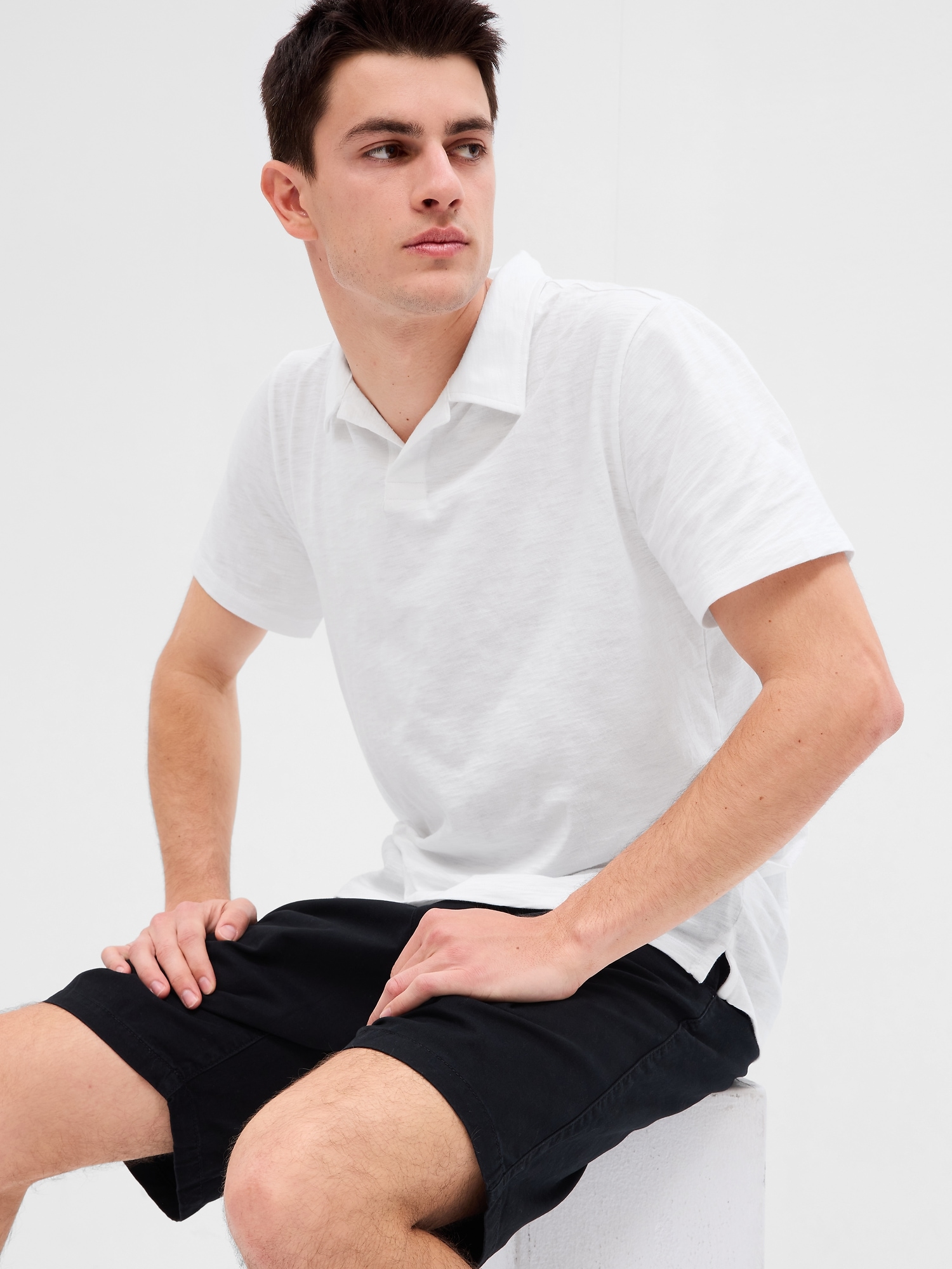 Lived-In Johnny Collar Polo Shirt | Gap Factory