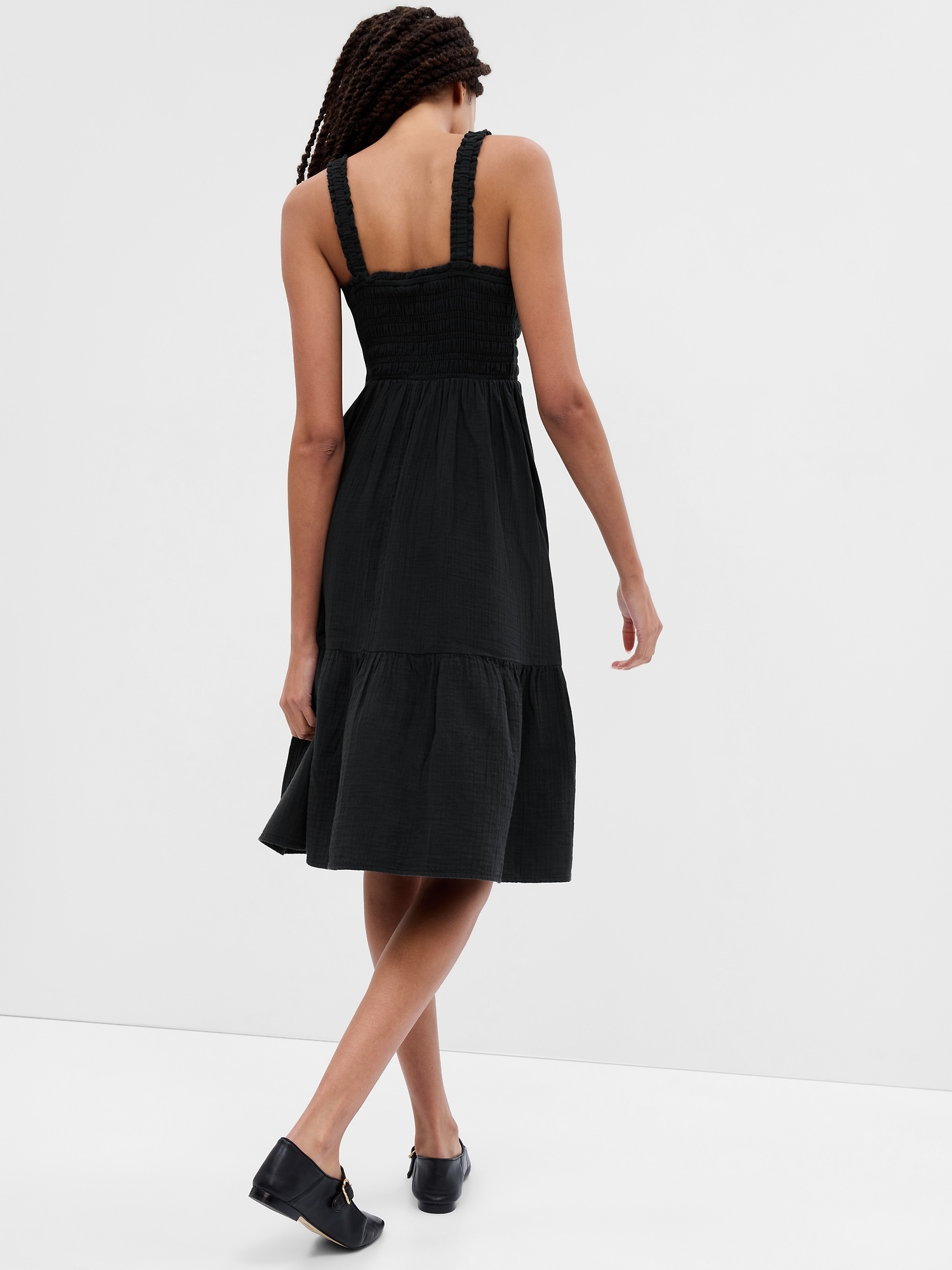 RE/DONE  Eyelet Tank Dress in Black