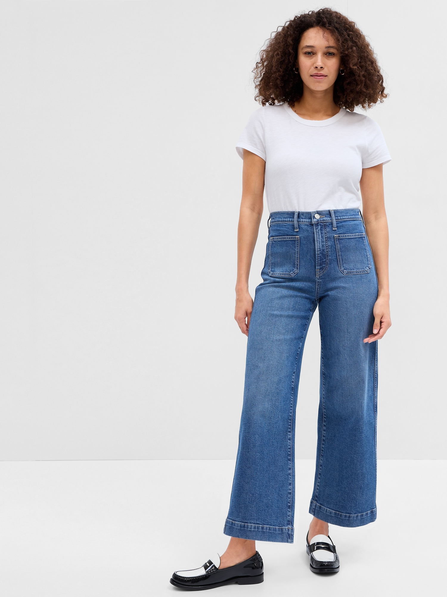 High Rise Wide-Leg Crop Jeans