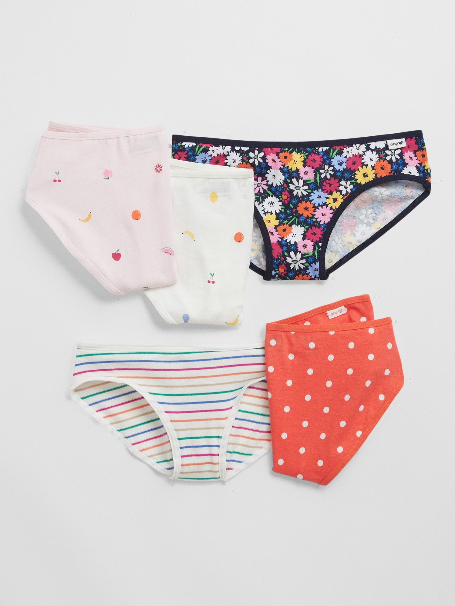  Packs Of 6 Little Girls Panties Multi Color Polka Dot Underwear  Size 5