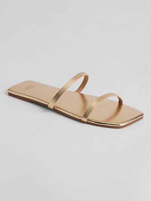 Metallic Vegan-Leather Sandals | Gap Factory