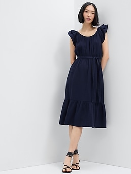 Flutter Sleeve Gauze Dress