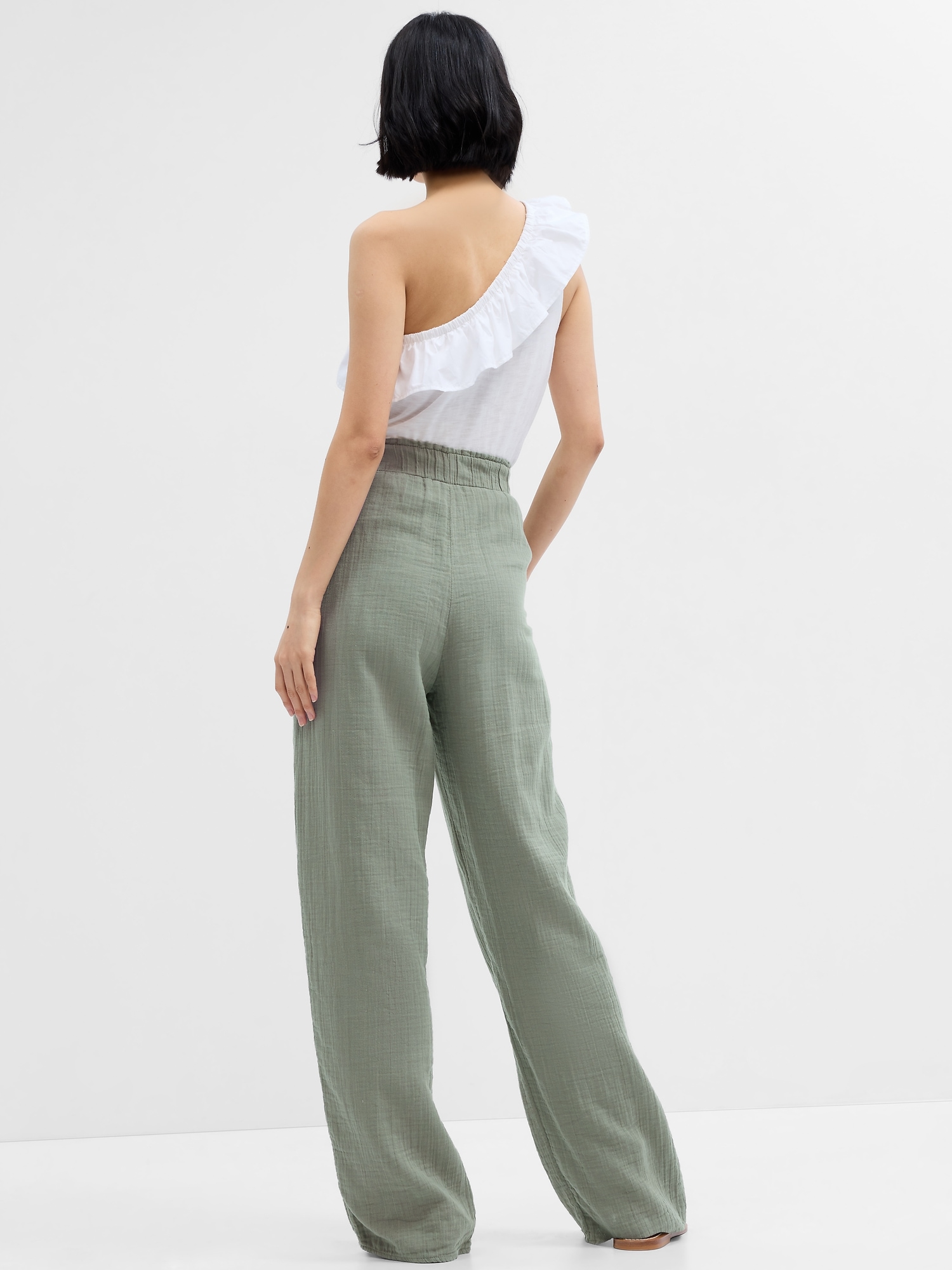 Mid Rise Gauze Pull-On Pants | Gap Factory