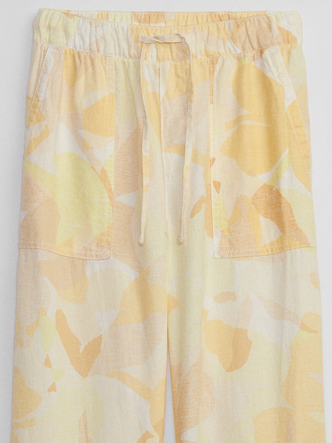 Print Linen-Blend Wide-Leg Pull-On Pants | Gap Factory