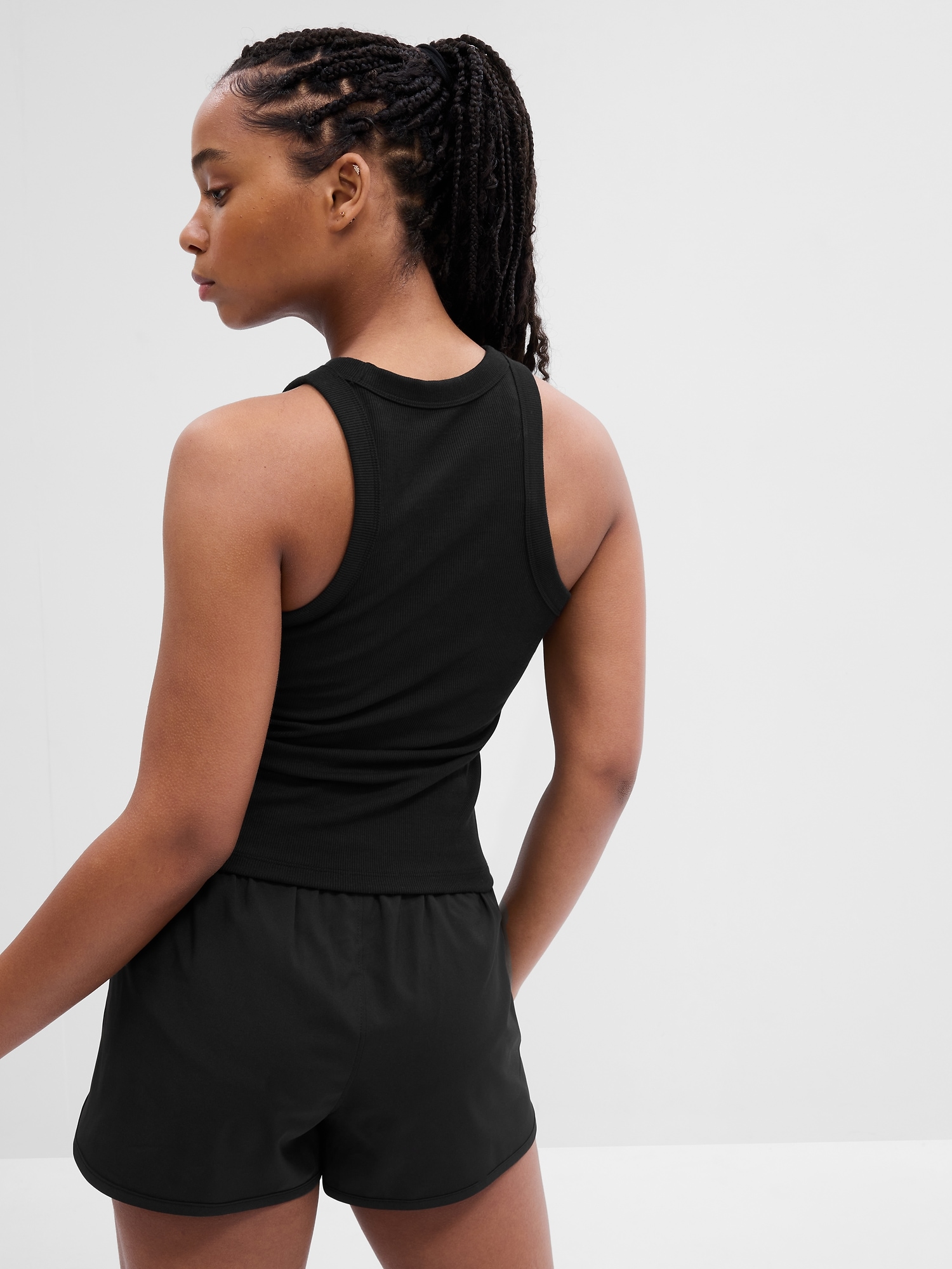 GapFit CoolDry Ribbed High Neck Tank | Gap Factory