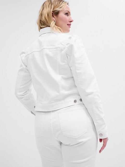 Puff Sleeve Icon Denim Jacket With Washwell Gap Factory 