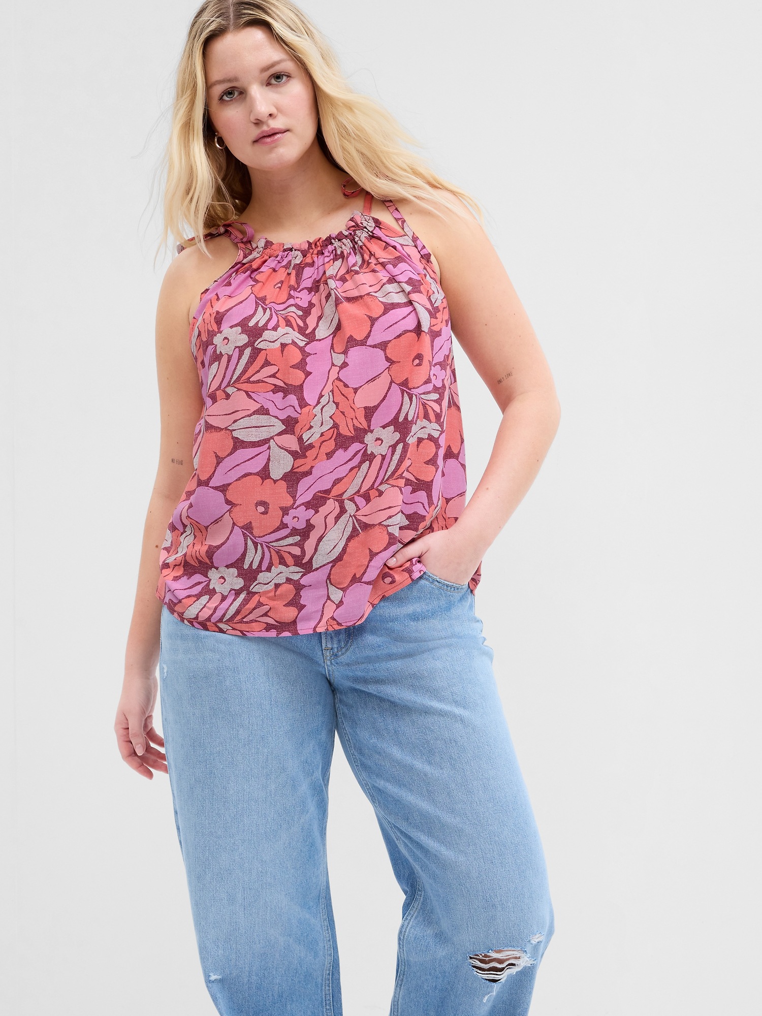 Relaxed Print Halter Top | Gap Factory