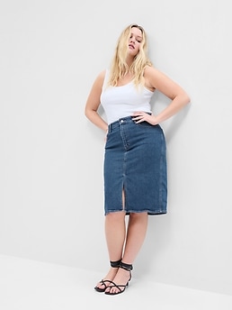 Denim pencil on sale skirt 8 inch