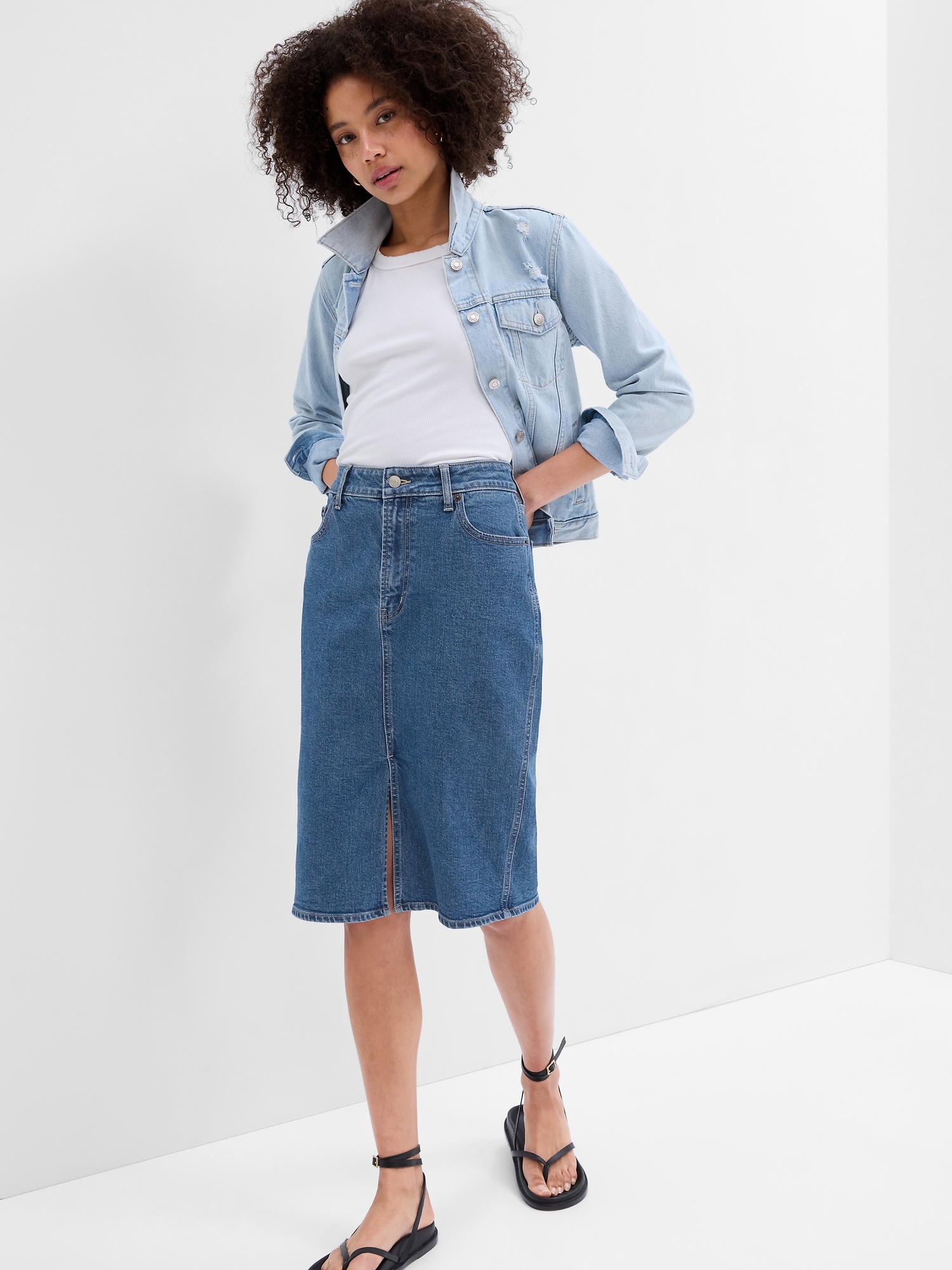 RCYCLD Levi's Cross Closure Denim Skirt - Recycled.Clothing