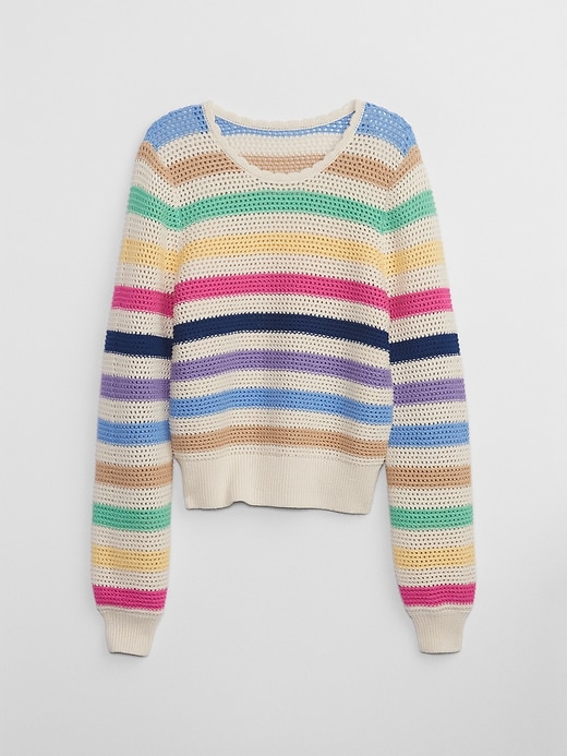 Image number 5 showing, Crochet Crewneck Sweater