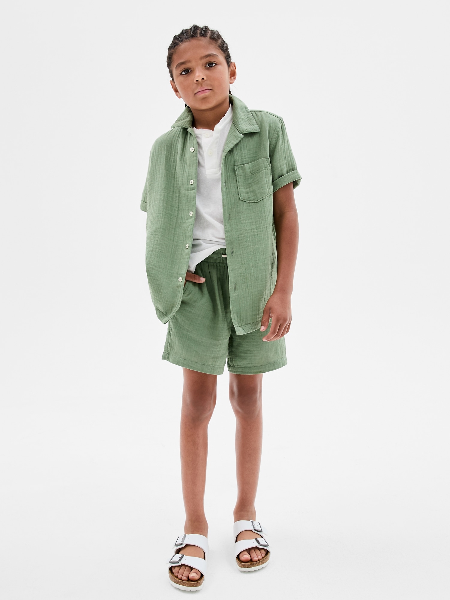 Kids Gauze Pull-On Shorts with Washwell | Gap Factory