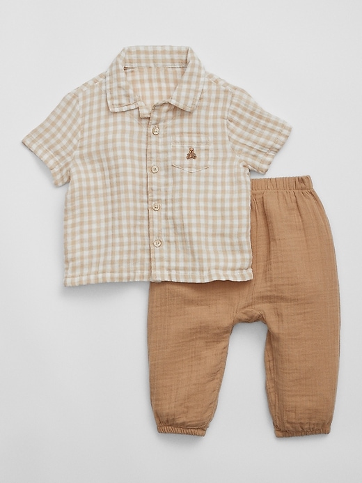 Image number 4 showing, Baby Gauze Vacay Two-Piece Outfit Set