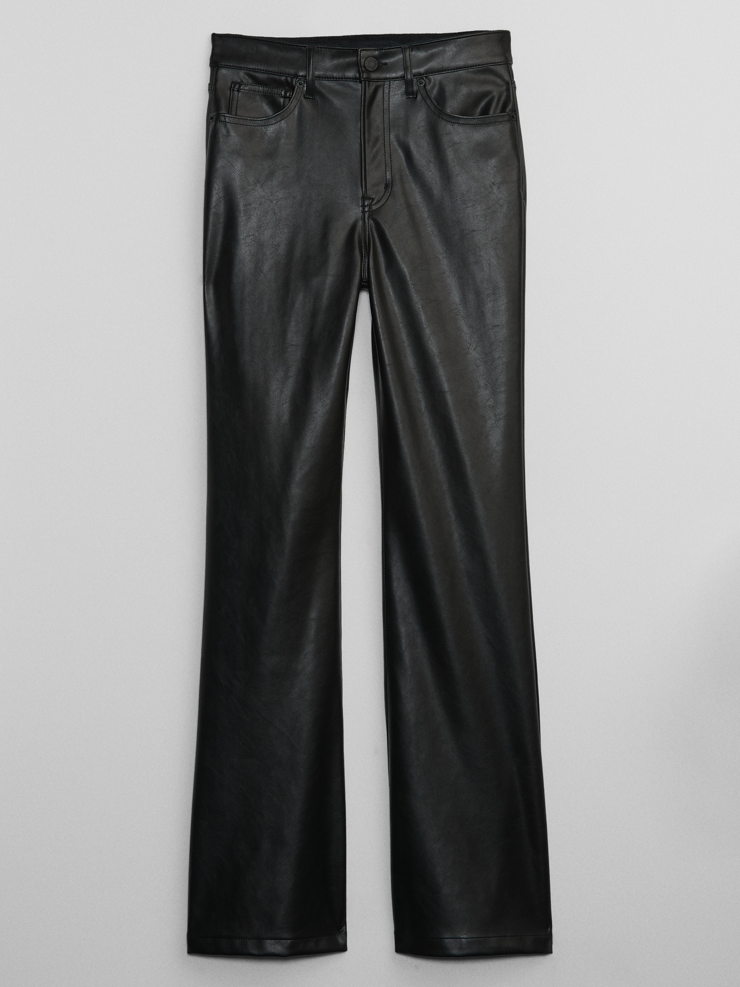 Wilder Black Vegan Leather Flare Pants - ShopperBoard