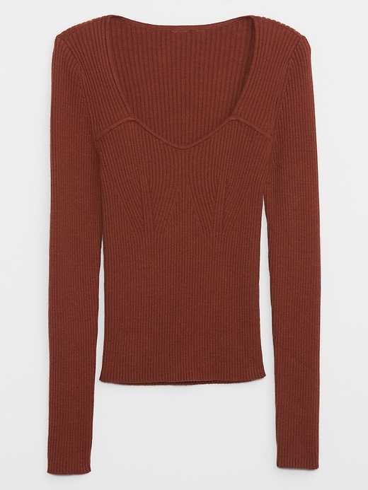 Image number 3 showing, Ribbed Sweetheart Sweater