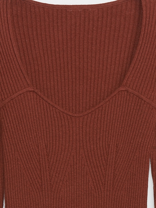 Image number 4 showing, Ribbed Sweetheart Sweater
