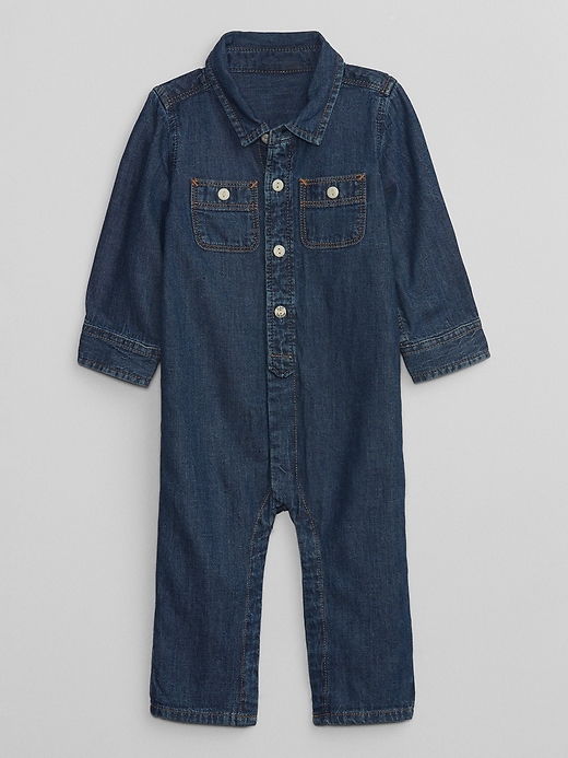 View large product image 1 of 1. Baby Denim One-Piece