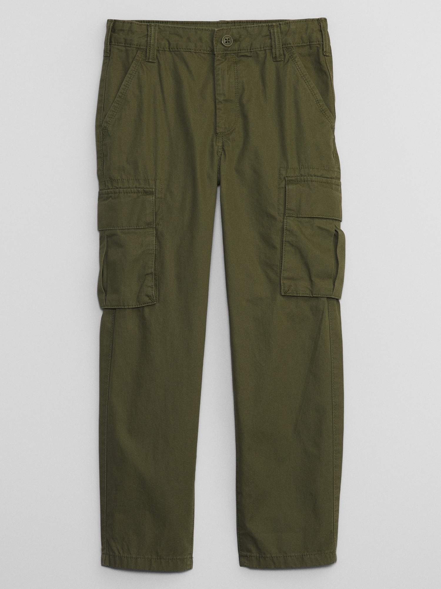 Slim Fit Cargo Pants - Dark khaki green - Kids