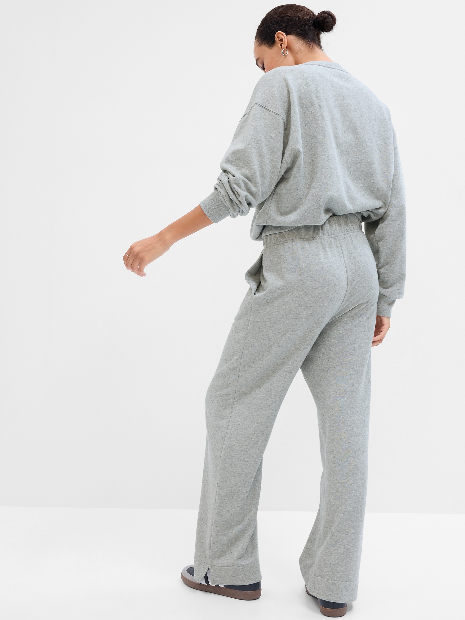 Gap Women's Logo Fleece Straight Wide Leg High Rise SweatPants Lounge Pants  XXL