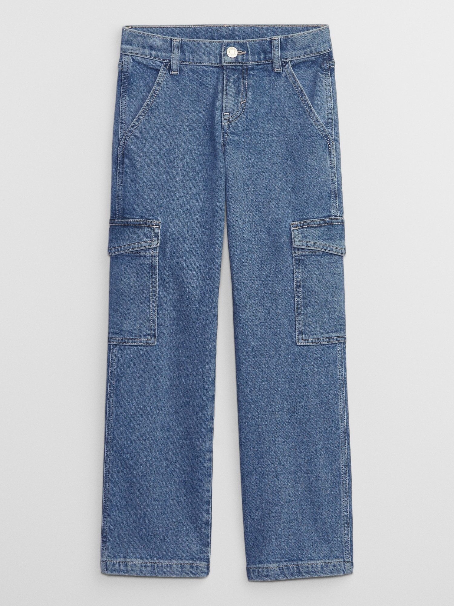 Kids High Rise Wide-Leg Ankle Jeans
