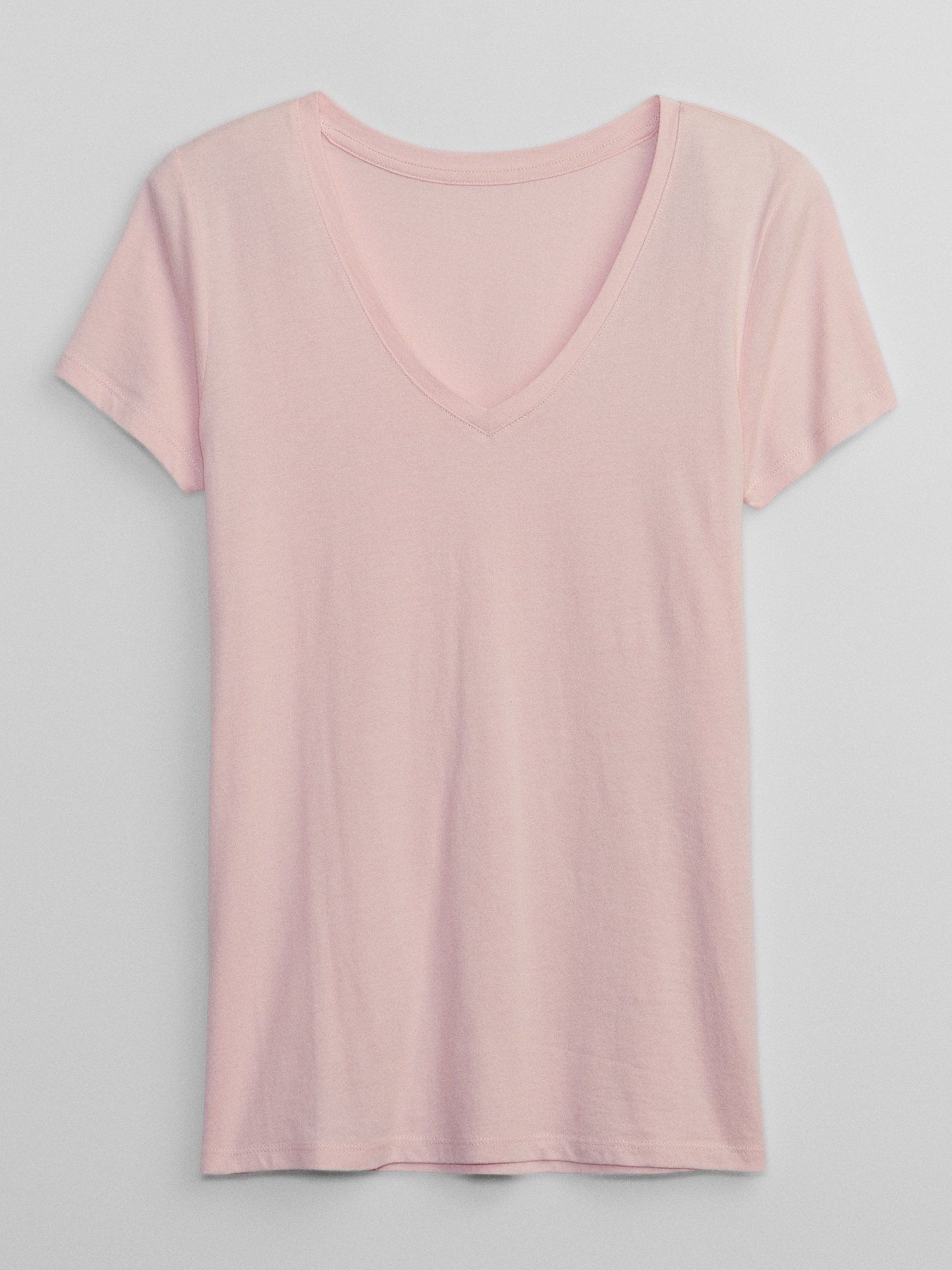 Short Sleeve V-Neck In Sweet Pink - Shirts For Tall Women