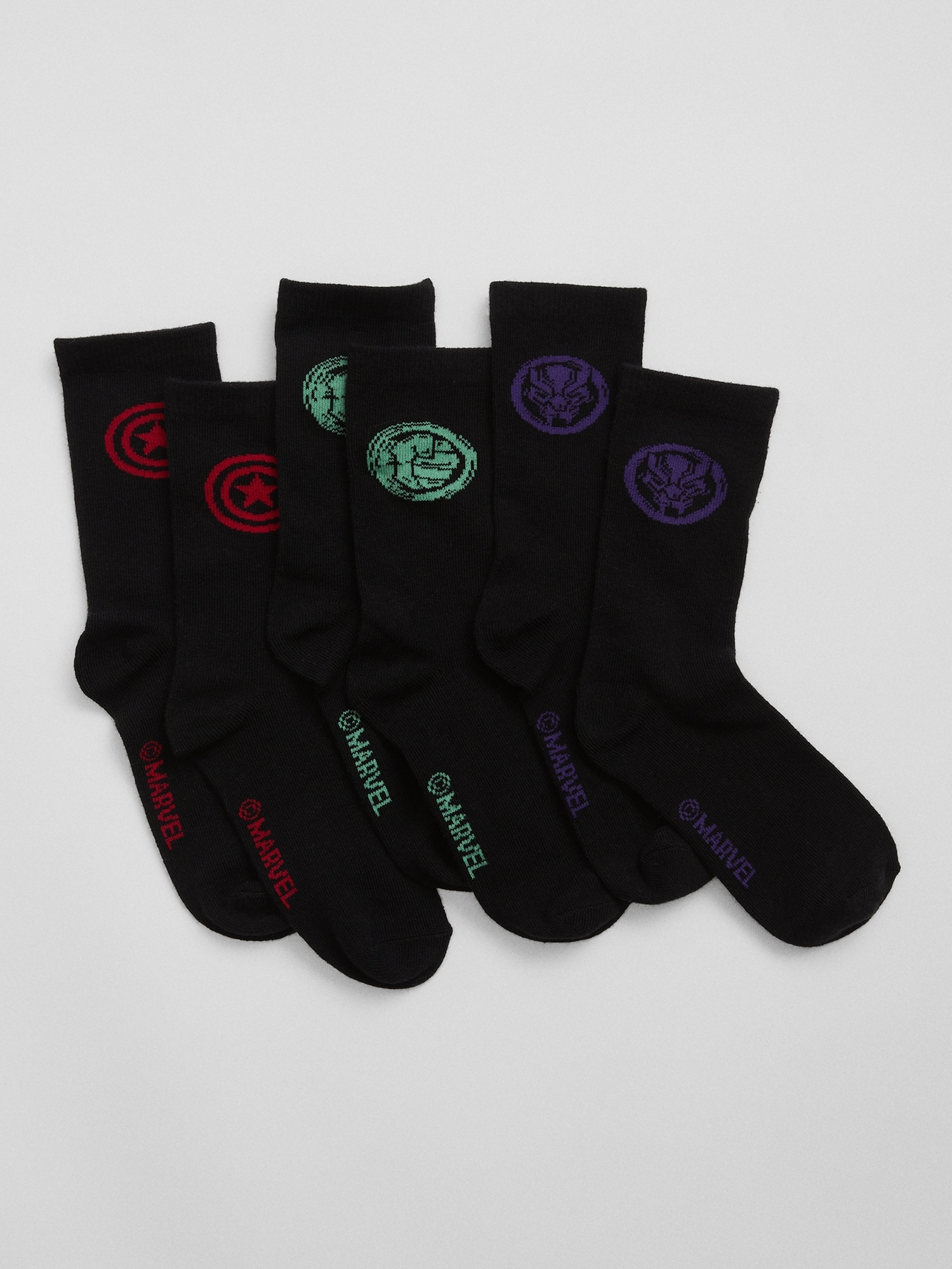 Black Marvel Logo Socks