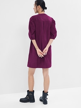 Corduroy Puff Sleeve Mini Dress | Gap Factory